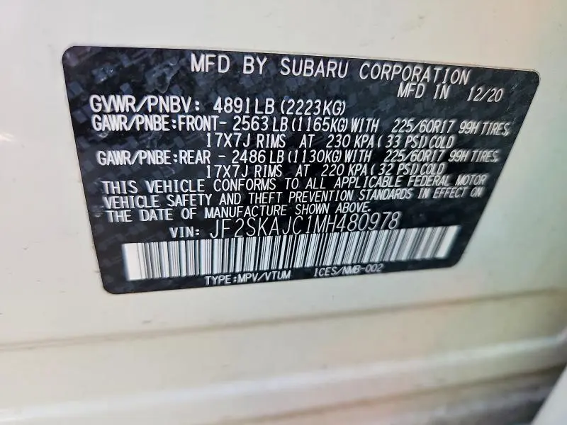 2021 SUBARU FORESTER PREMIUM  