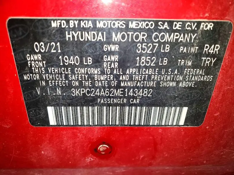 2021 HYUNDAI ACCENT SE  