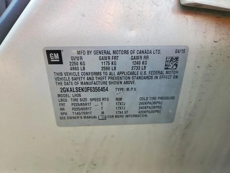 2015 GMC TERRAIN SLT  