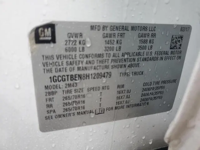 2017 CHEVROLET COLORADO   