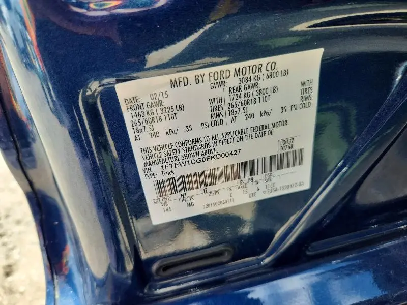 2015 FORD F150 SUPERCREW  