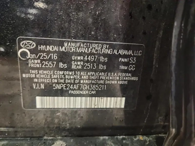 2016 HYUNDAI SONATA SE  