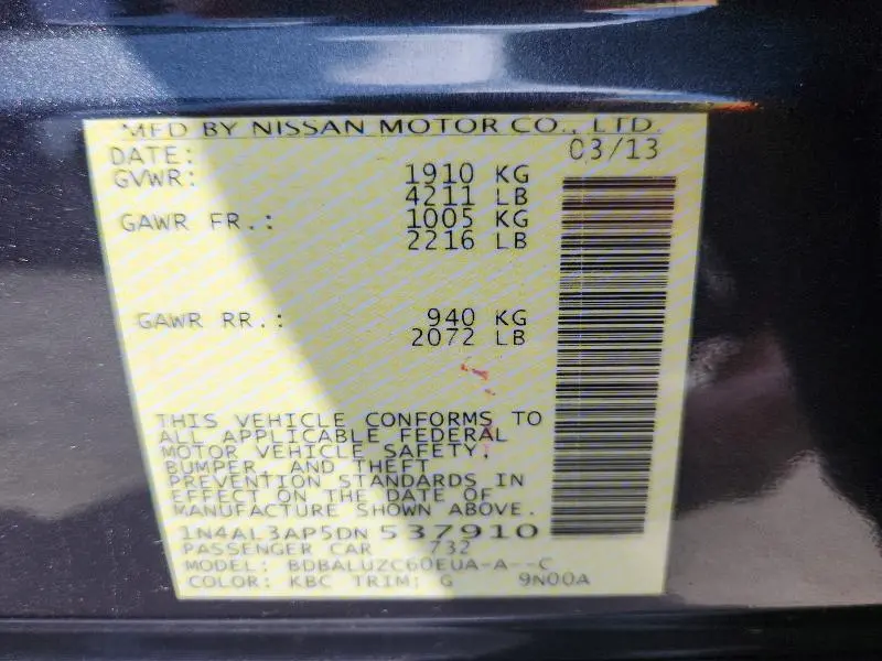 2013 NISSAN ALTIMA 2.5  