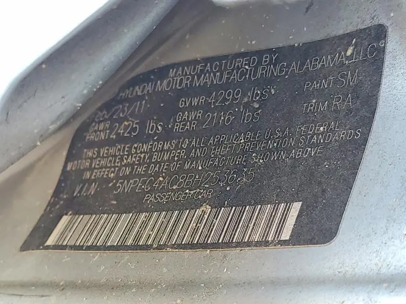 2011 HYUNDAI SONATA SE  