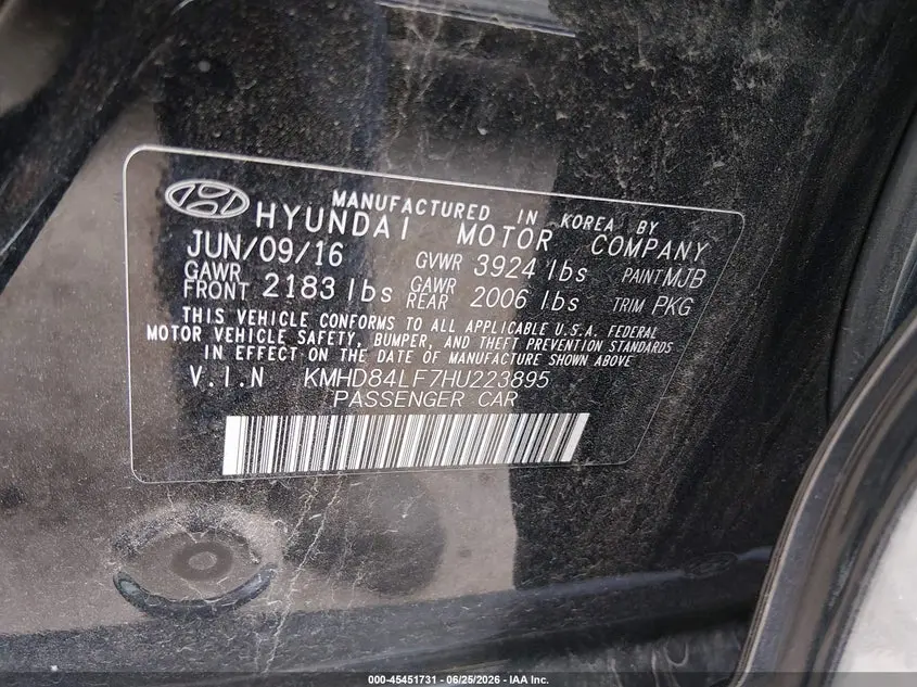 2017 HYUNDAI ELANTRA SE