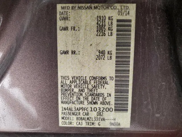 2015 NISSAN ALTIMA 2.5  