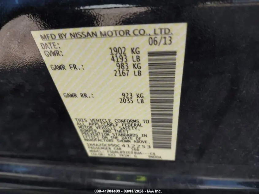 2013 NISSAN LEAF S
