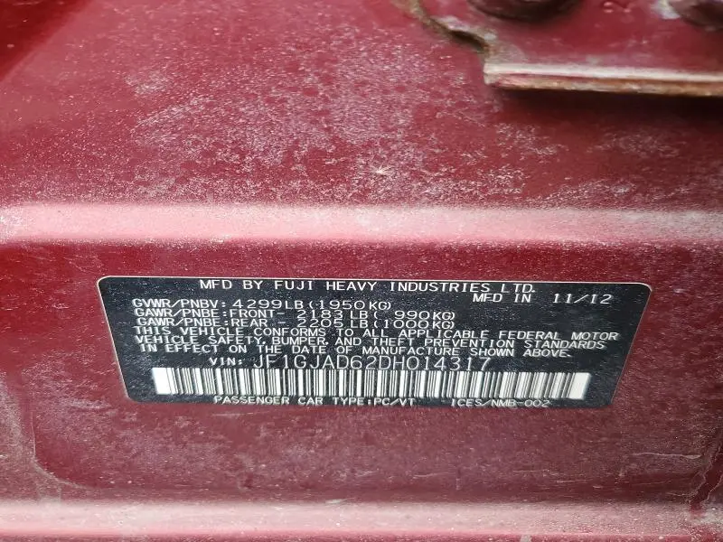 2013 SUBARU IMPREZA PREMIUM  