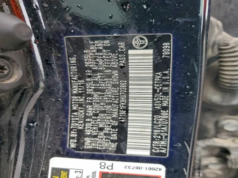 2017 TOYOTA CAMRY LE  