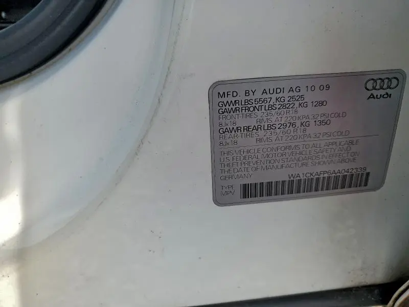 2010 AUDI Q5 PREMIUM  