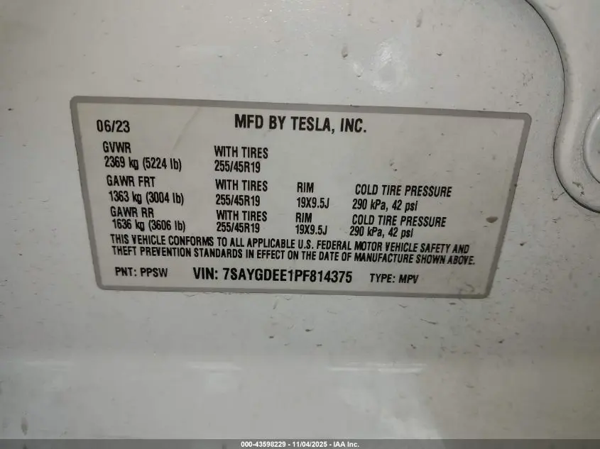 2023 TESLA MODEL Y AWD/LONG RANGE DUAL MOTOR ALL-WHEEL DRIVE