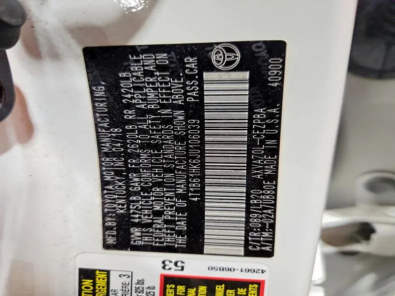 2018 TOYOTA CAMRY XSE  