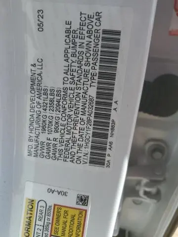 2023 HONDA ACCORD LX  