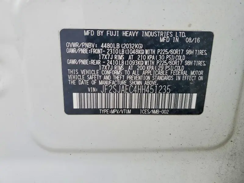 2017 SUBARU FORESTER 2.5I PREMIUM  