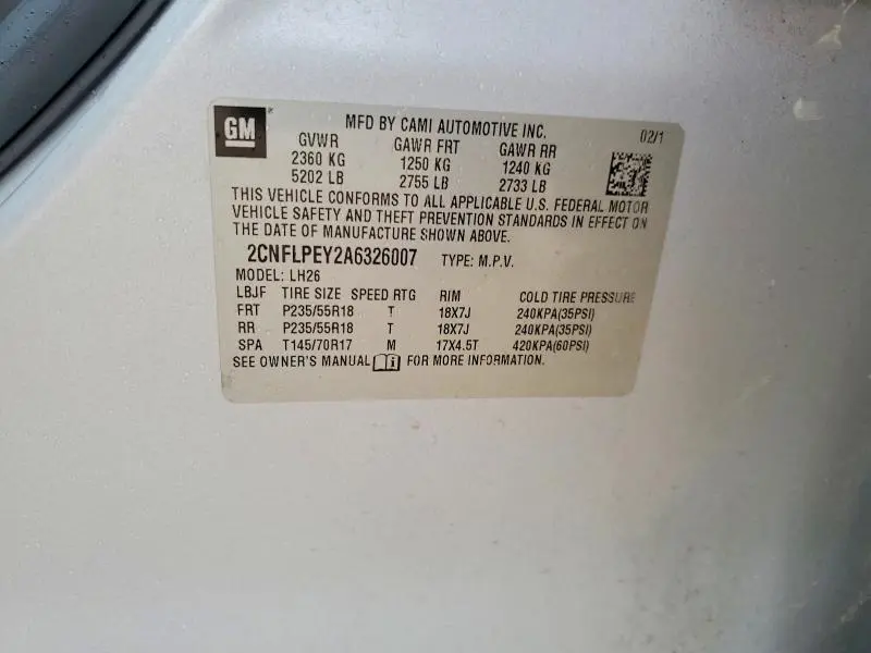 2010 CHEVROLET EQUINOX LT  