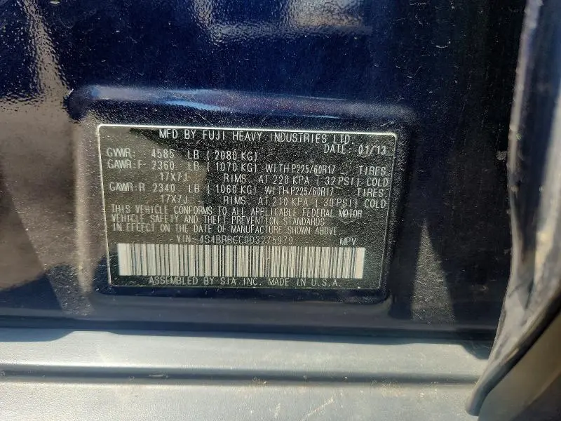 2013 SUBARU OUTBACK 2.5I PREMIUM  