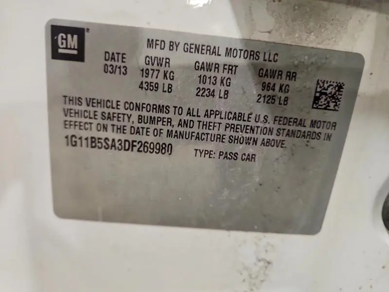 2013 CHEVROLET MALIBU LS  