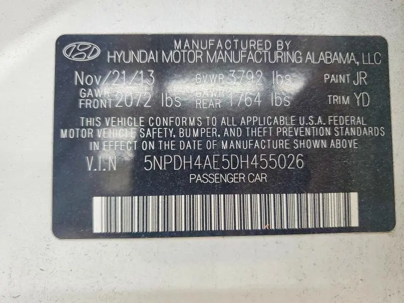 2013 HYUNDAI ELANTRA GLS  