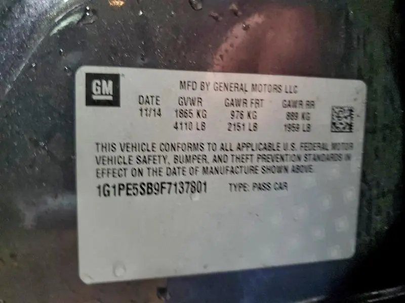 2015 CHEVROLET CRUZE LT  