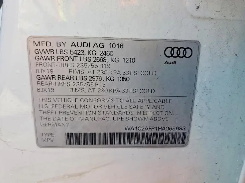2017 AUDI Q5 PREMIUM  