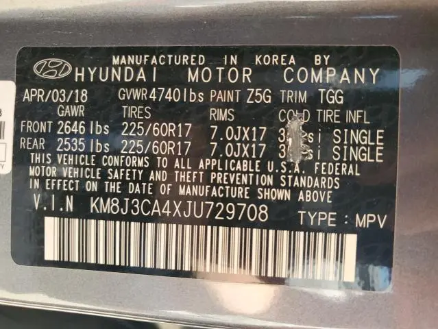 2018 HYUNDAI TUCSON SEL  