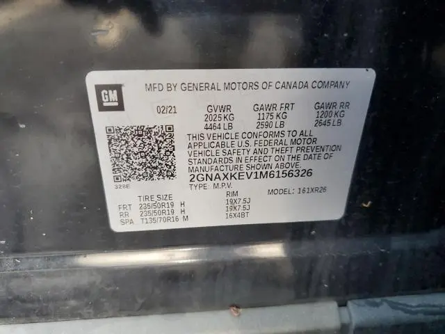2021 CHEVROLET EQUINOX LT  