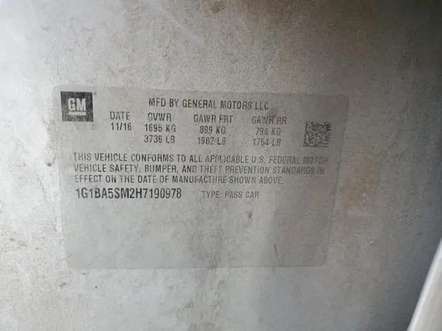 2017 CHEVROLET CRUZE L  