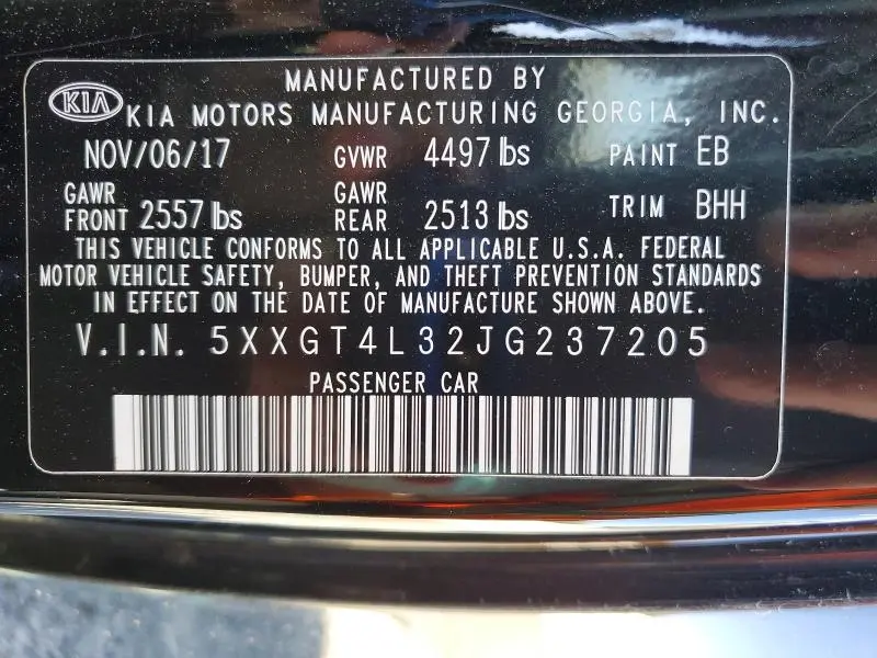 2018 KIA OPTIMA LX  
