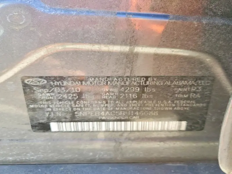 2011 HYUNDAI SONATA GLS  