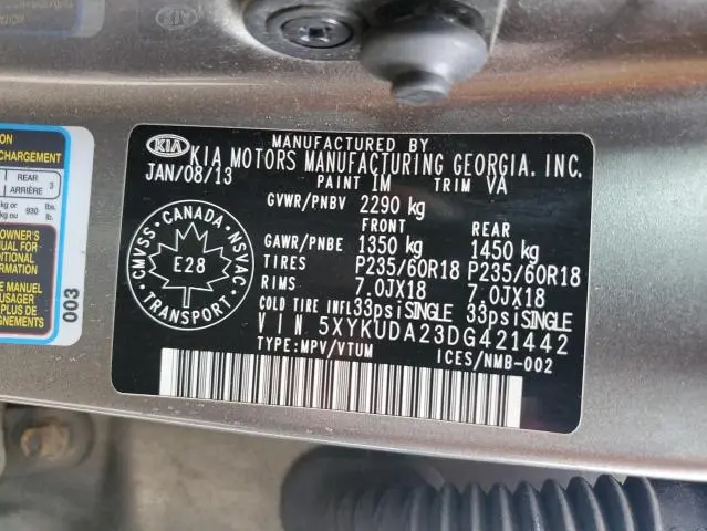 2013 KIA SORENTO EX  