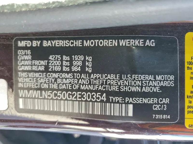 2016 MINI COOPER CLUBMAN  