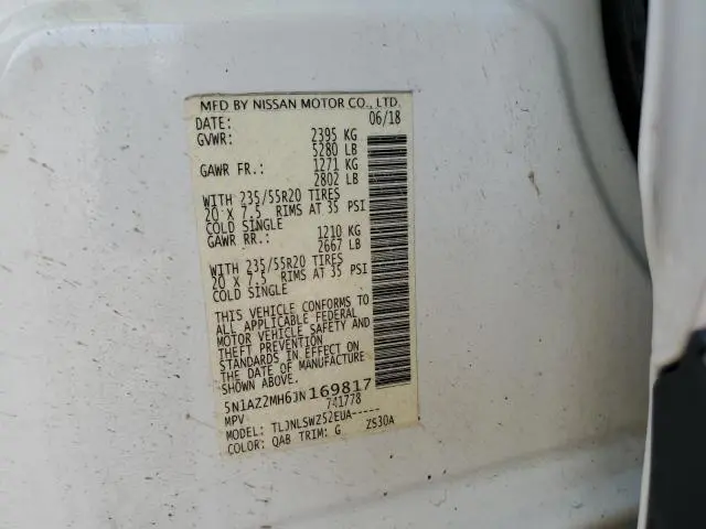 2018 NISSAN MURANO S