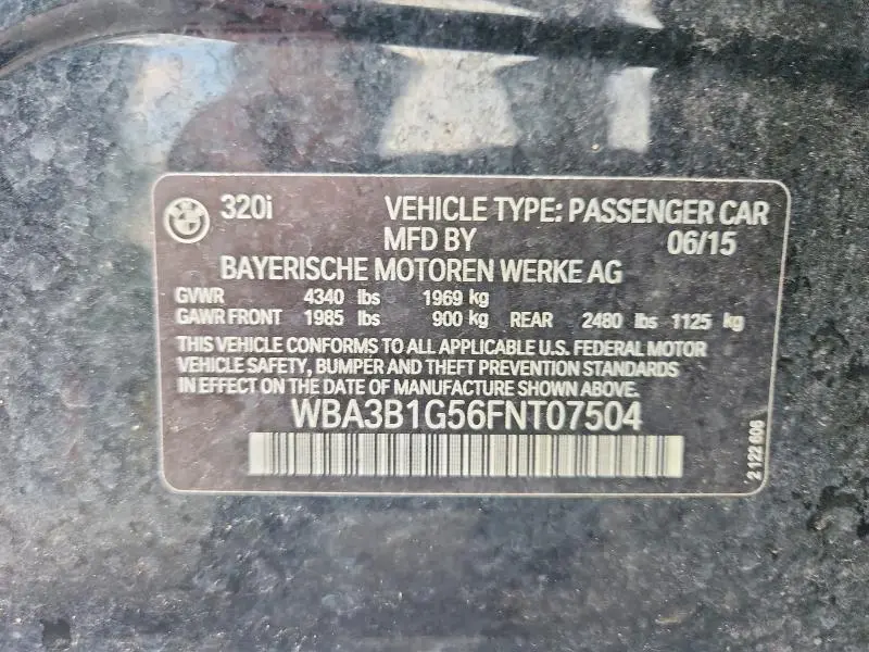 2015 BMW 320 I  