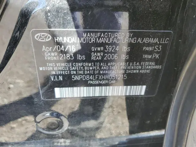 2017 HYUNDAI ELANTRA SE  