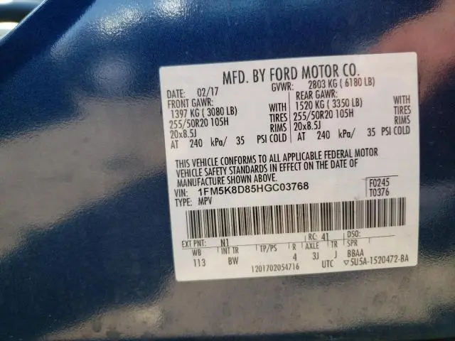 2017 FORD EXPLORER XLT  