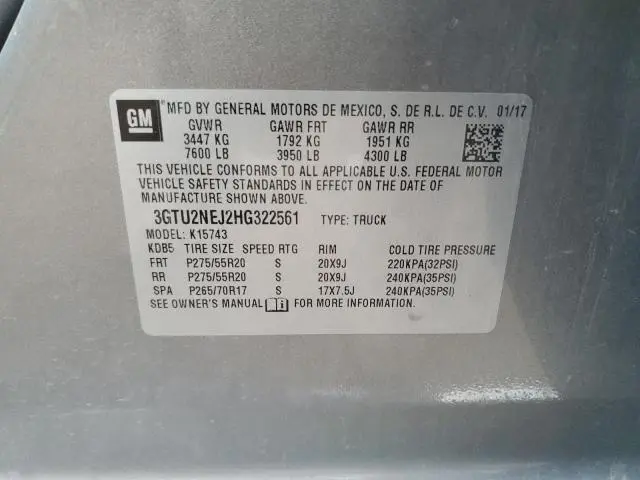 2017 GMC SIERRA K1500 SLT  