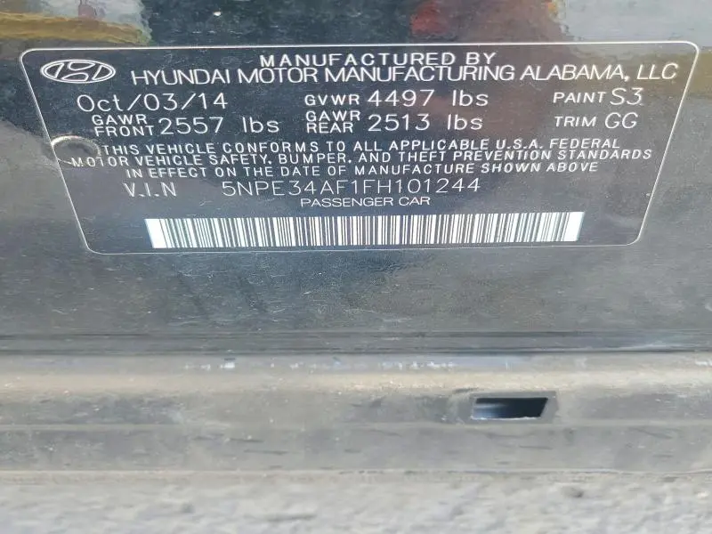 2015 HYUNDAI SONATA LIMITED  