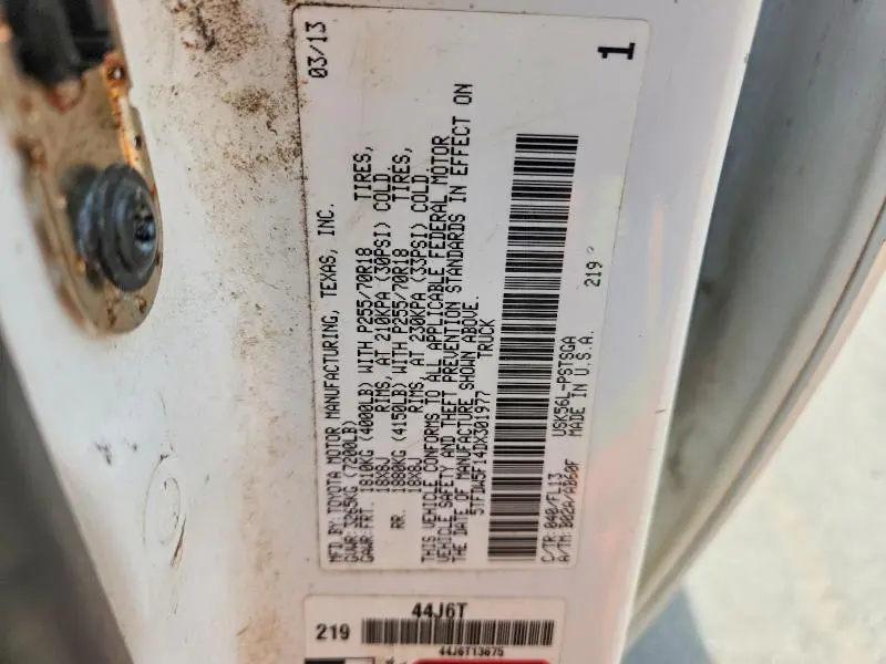 2013 TOYOTA TUNDRA CREWMAX SR5  
