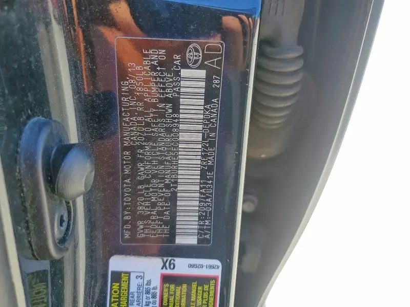 2014 TOYOTA COROLLA L  