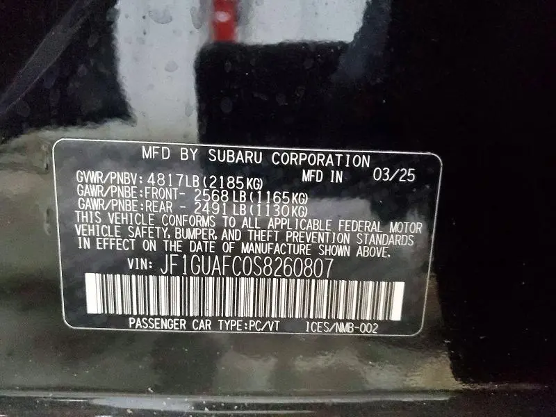 2025 SUBARU IMPREZA SPORT  