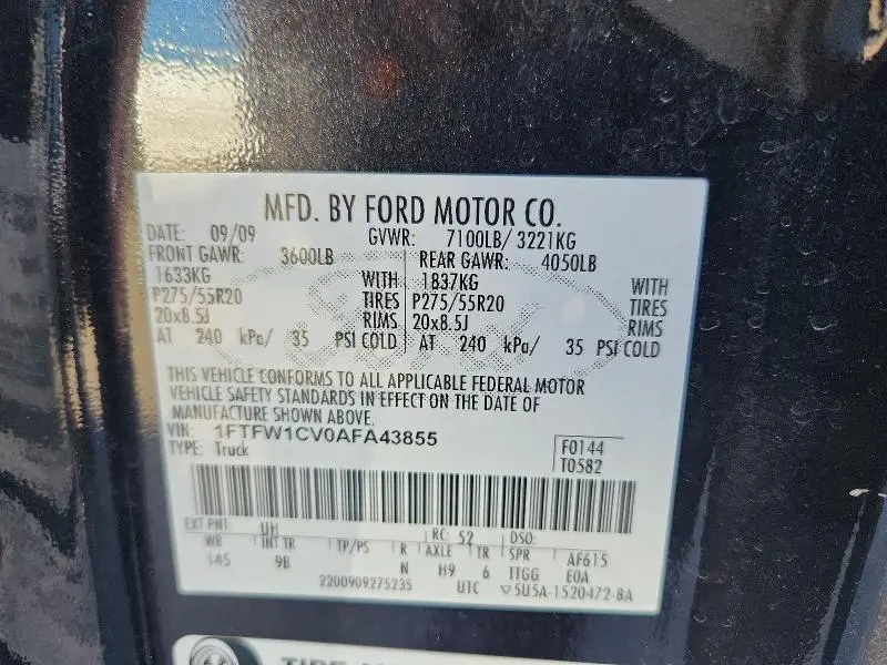 2010 FORD F150 SUPERCREW  