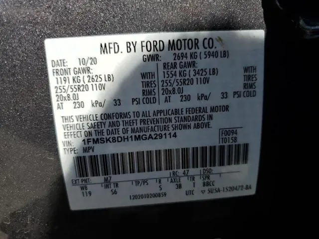 2021 FORD EXPLORER XLT  