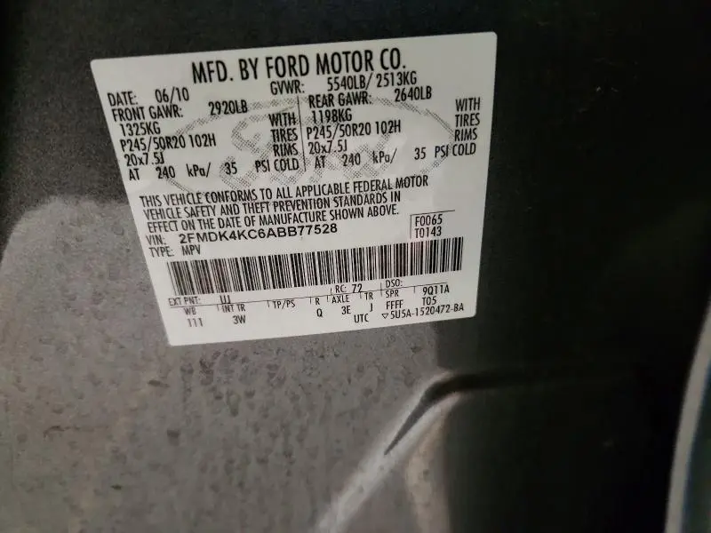 2010 FORD EDGE LIMITED  