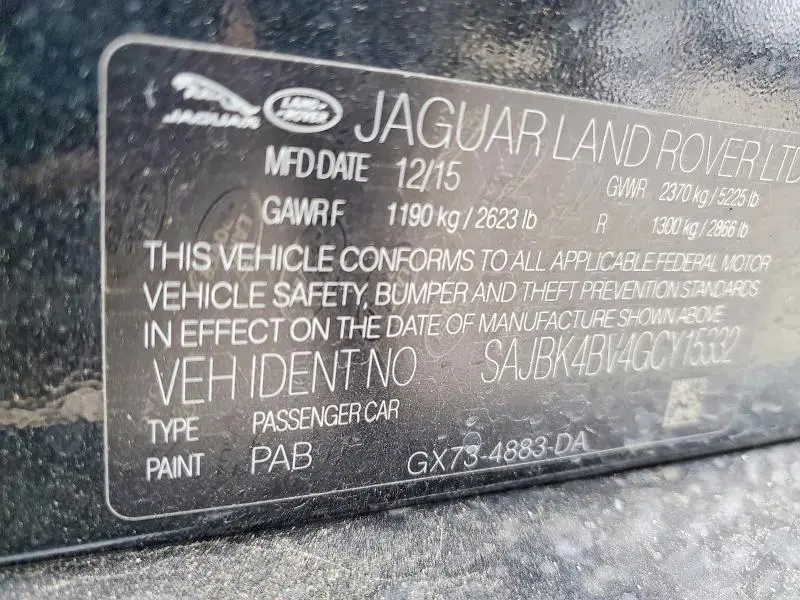 2016 JAGUAR XF   