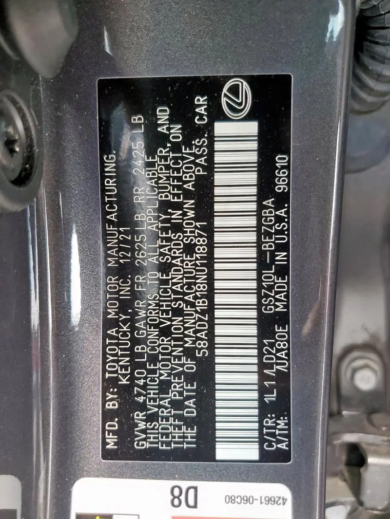 2022 LEXUS ES 350 BASE  