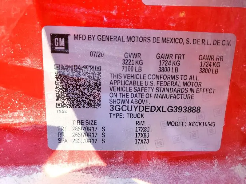 2020 CHEVROLET SILVERADO K1500 LT  