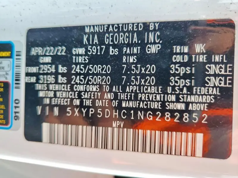 2022 KIA TELLURIDE SX  