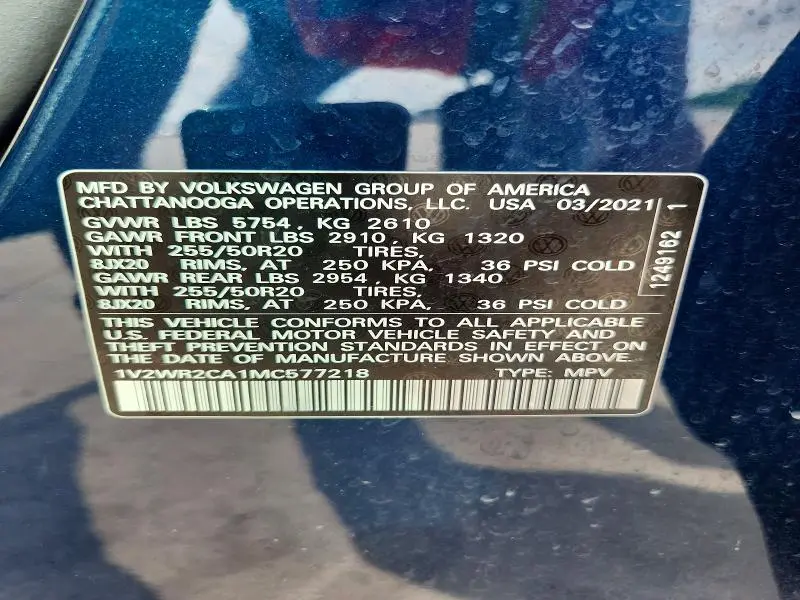 2021 VOLKSWAGEN ATLAS SE  