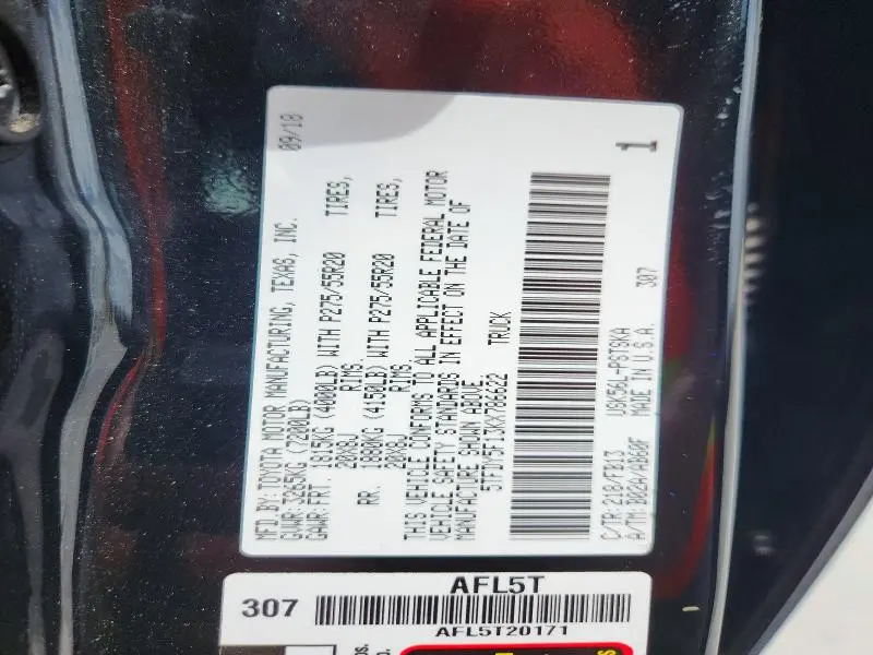 2019 TOYOTA TUNDRA SR5  