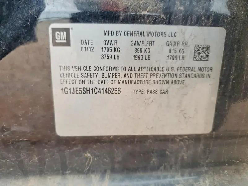 2012 CHEVROLET SONIC LTZ  